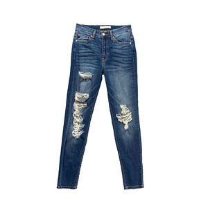 KanCan Jeans Womens 26 Denim Distressed Skinny Ripped Distressed Stretch Pocket
